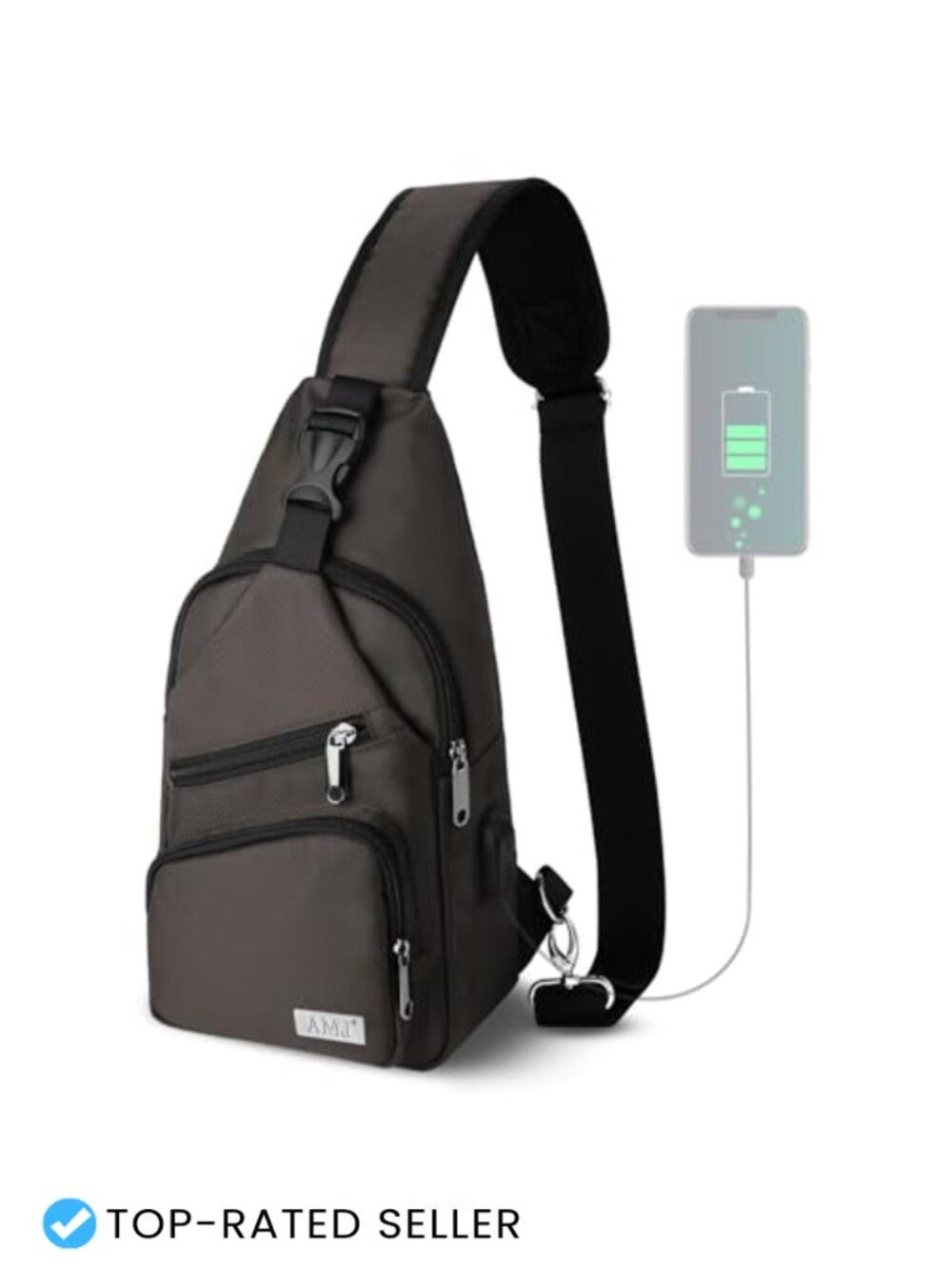Crossbody Sling Bag Nylon Adjustable Shoulder Backpack Chest Daypack Hiking